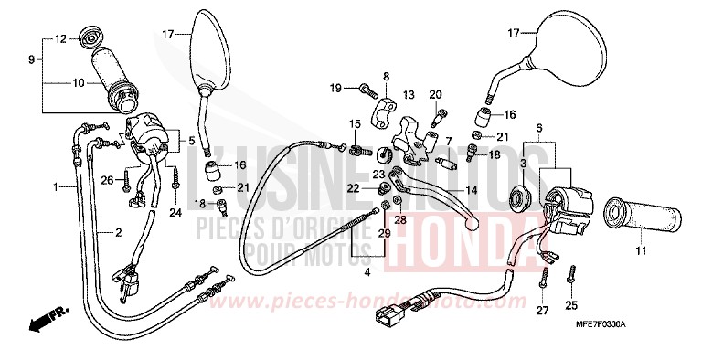 HANDLE LEVER/SWITCH/CABLE for Shadow Aero GRAPHITE BLACK (NHB01) from 2007